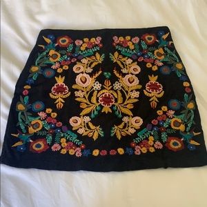 Multi color embroidered skirt